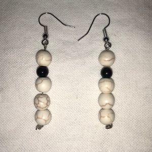 COPY - Black and white handmade marble earrings